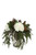 White Hydrangea's w Magnolia and Pine in Glass Vase