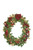 36" Burgundy Wreath Mixed with Ornaments and Berries