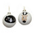 Designer Ornament Group featuring White Glass Ornaments with Black Bear and Deer Head