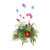 Bright and Colorful Arrangement with Ornaments and Drooping Pine