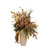 Bronze Arrangement with Pine and Gold Leaves and Bronze Accents in Tall Tan Container