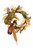 Fall Wreath of Green Hydrangeas Tan Leaves and Grasses with a Rust Brown Ribbon.