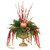 Gold and Red Holiday Arrangement in Gold Metal Urn