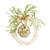 Ice Garland Wreath with Green Jeweled Ornament - Set of 4