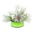Snow Pine and Pine Cones in Green Glass Bowl