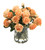 Peach Tones Mixed Rose Buds In Clear Cylinder Vase