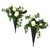 CREAM WHITE NOSEGAYS IN BRONZE METAL CONES (SET OF 2)