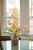GOLD GREEN ONCIDIUM ORCHID W/FOLIAGE IN CLEAR CYLINDER VASE