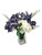Antique Blue with Cream Roses and Freesia in Square Glass Vase