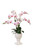 White and Purple Phalaenopsis Orchids in a Artichoke Planter with Orchid Foliage