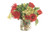 Green Hydrangea, Red Roses and Dahlia in Glass