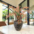 Vanda Orchids in Black Vase with Metallic Accents