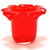 Short Red Vase with Petal Rim