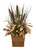 Fall Natural Grasses and Cierus Stalks in Small Rectangle Floor Basket