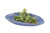 Mixed Succulents in Blue Cosmic Curved Tray