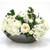 White Hydrangeas with Roses in Cosmic Bowl