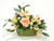 Snowballs, Peonies, Dogwood, Foliage in Sage Green Lion Head Planter