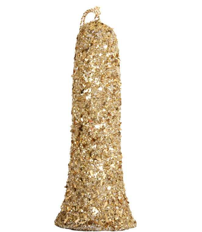 17" BELL W/THICK ROPE CORD- GOLD