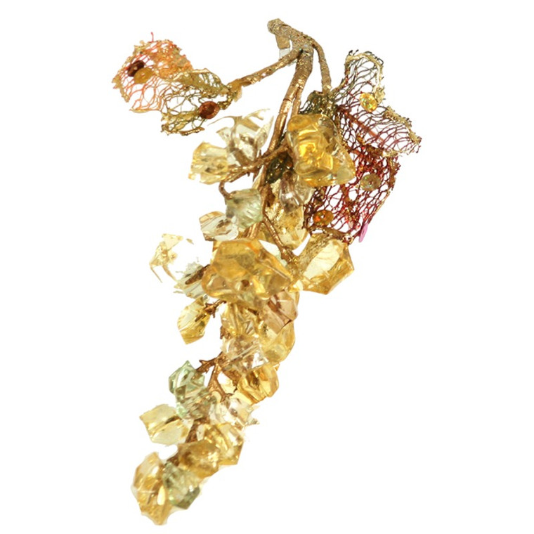 9"PLASTIC ICE CUBE GRAPE CLUSTER GOLD  (Sold in Multiples of 24)