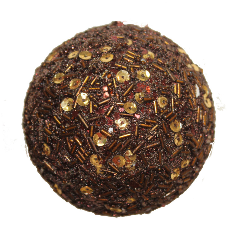 80Mm Sequin Ball Ornament Bronze  (Sold in Multiples of 12)