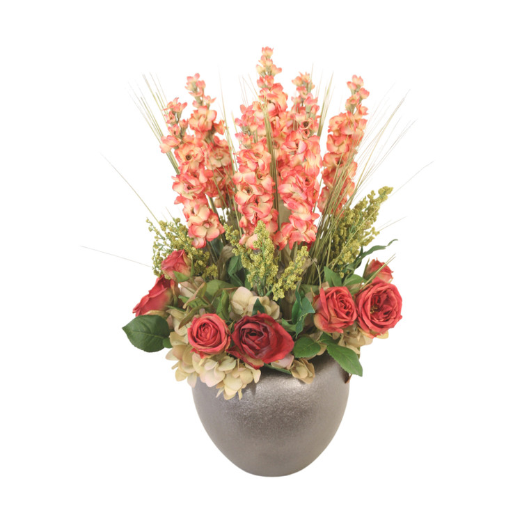 Cottage Green Mix in Bronze Vase