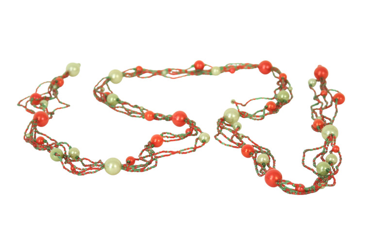 Designer Red and Green Beaded Garland (Set of 4)