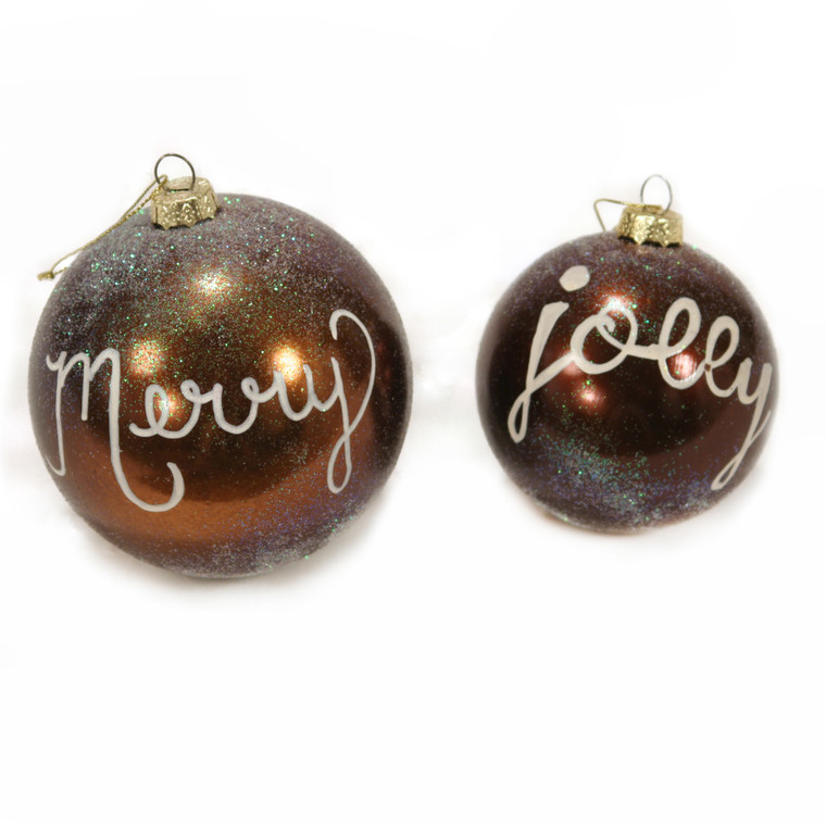 Brown Hand Painted Ornaments