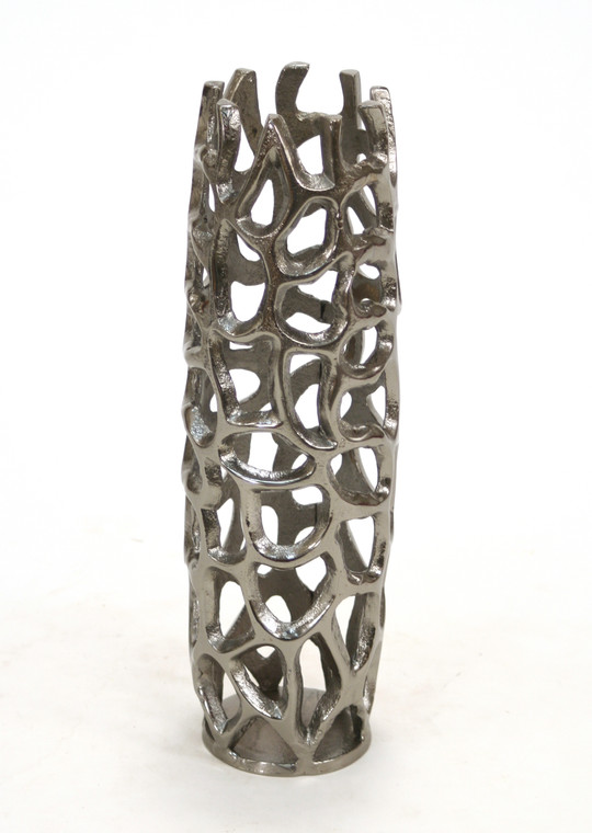 Honeycomb Lantern Open Weave Vase Black Nickel