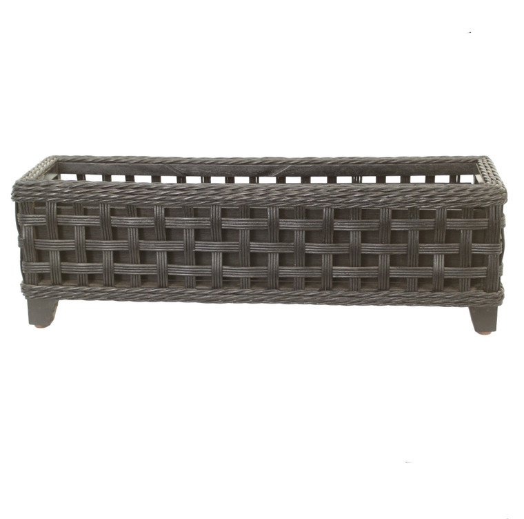 Black Rectangle Cross Weave Basket