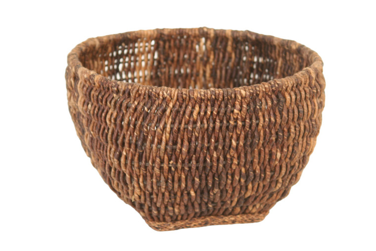Dark Brown Rattan Basket with Square Base