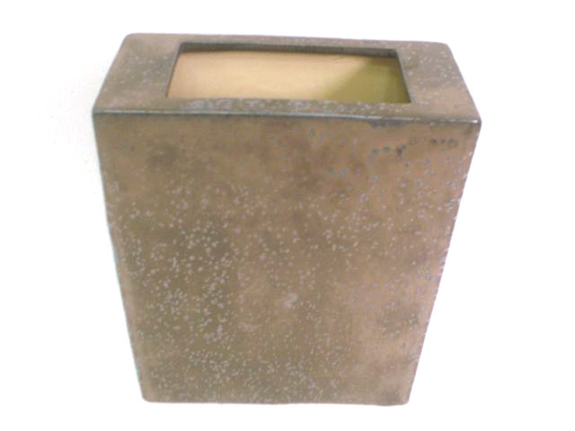 Earthenware Rect Vasesmall in Crystal Bronze