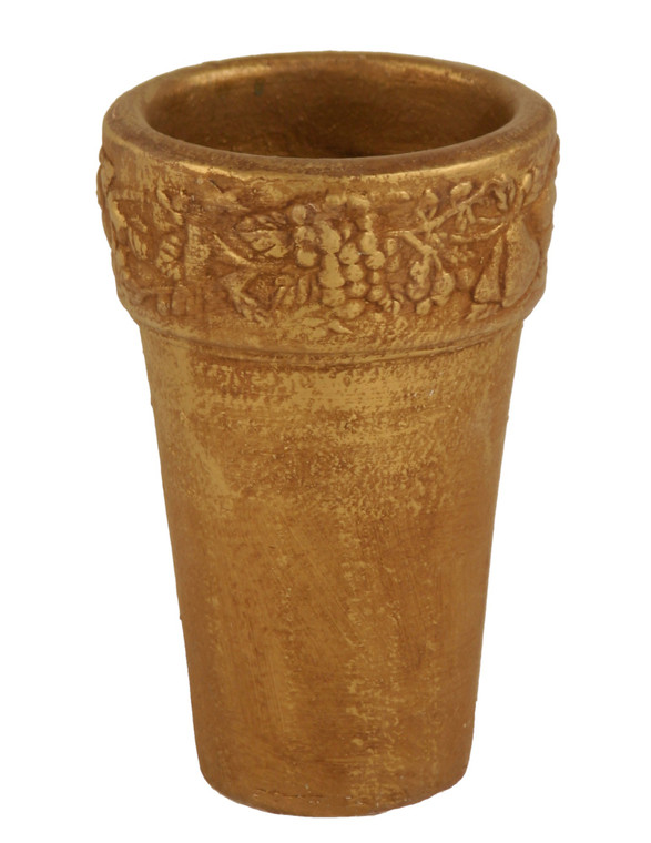 7.5" French Pot with Embossi Gold (Sold in Multiples of 2)