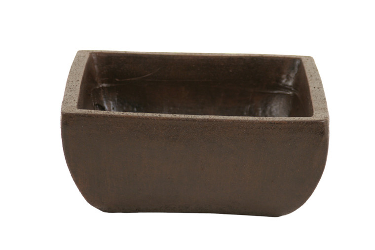 Large Square Stone Tray in Brown