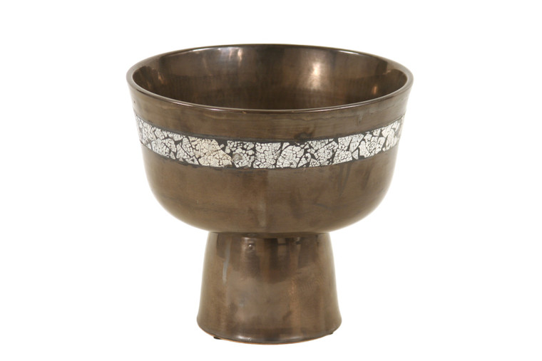 Ceramic Bowl with Eggshell Gun Metal
