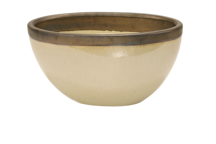 Small Earthenware Oval Vase with Shellish Sand Glaze