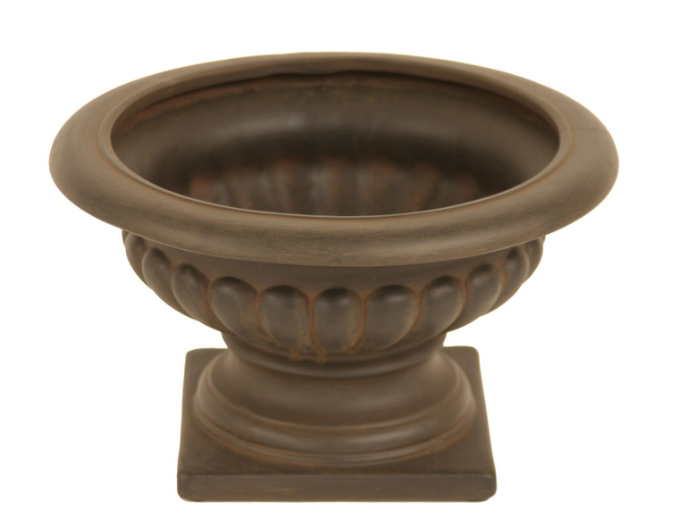 Low Compote Urn in Matte Black Wash