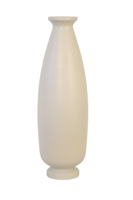 23"T WOOD VASE - White Finish