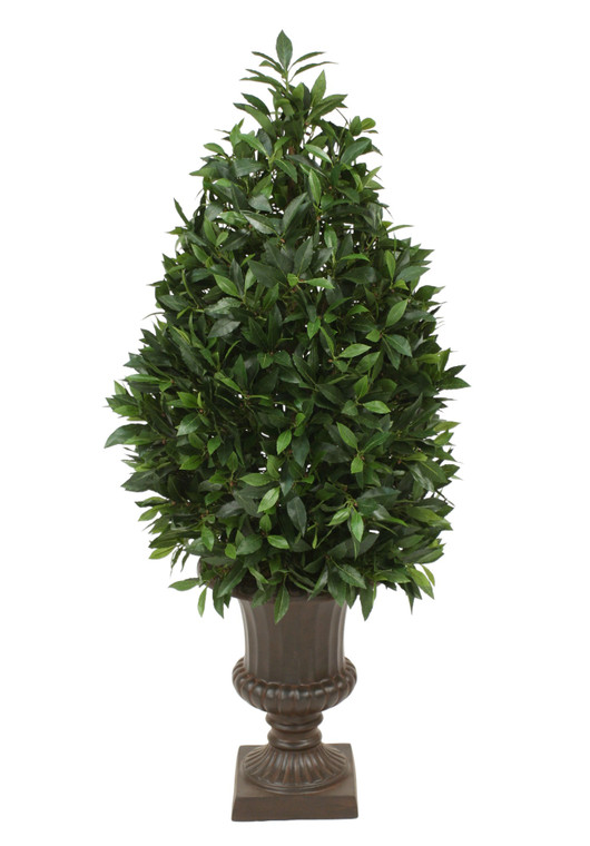 4.5' Laurel Pear-Shaped Topiary in Rust Fiberglas Classic Urn