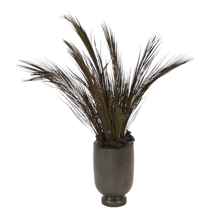 Preserved Robellini Palms In Wooden Vase