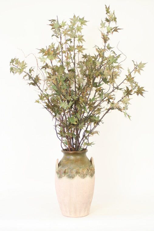 Maple Tree in Embossed Maple Leaf Planter