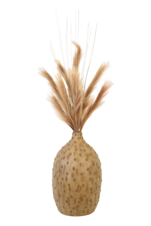 Round Hobnail vase with Pampas Grass