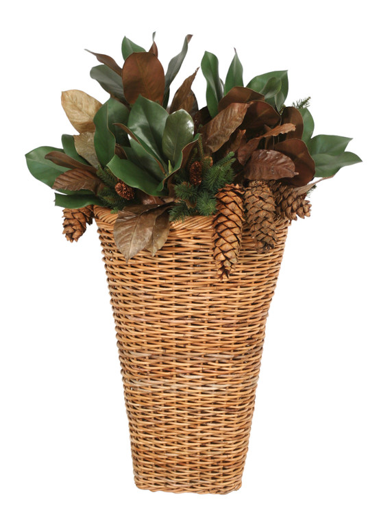 Pine and Magnolia Mix in Arrorog Wall Basket