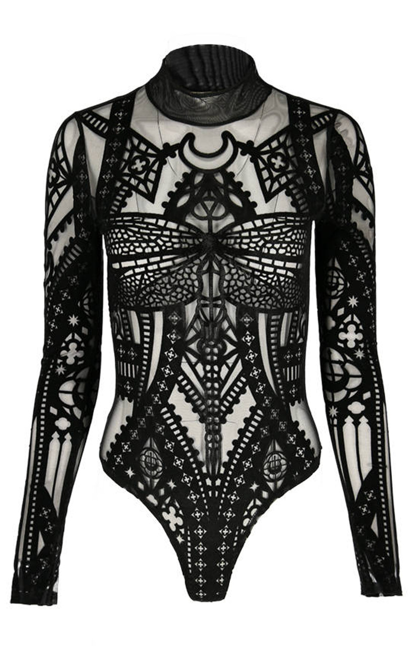 Restyle Cathedral Corset Mesh Bodysuit