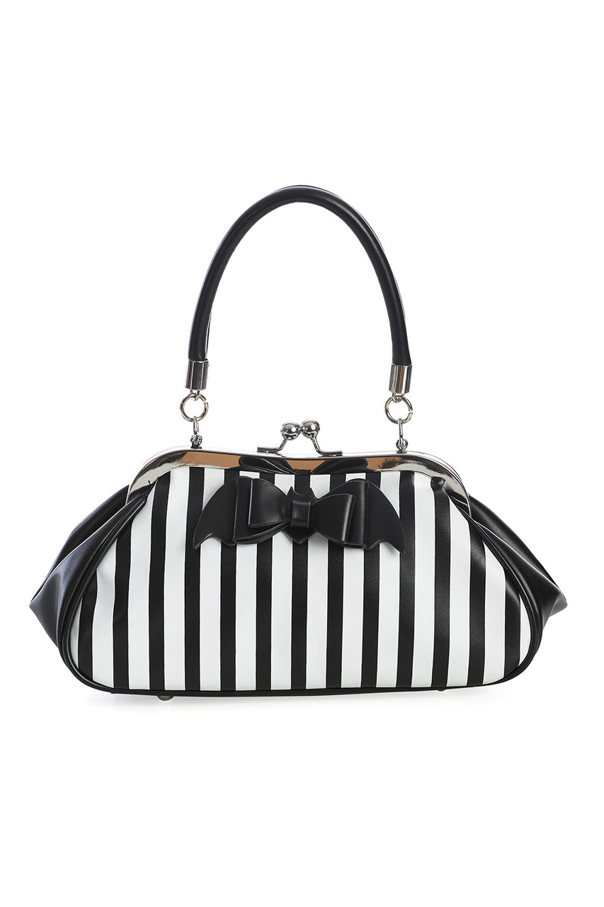 Mini toy bag, with black and white stripes, product photo, mini, for  collection on Craiyon