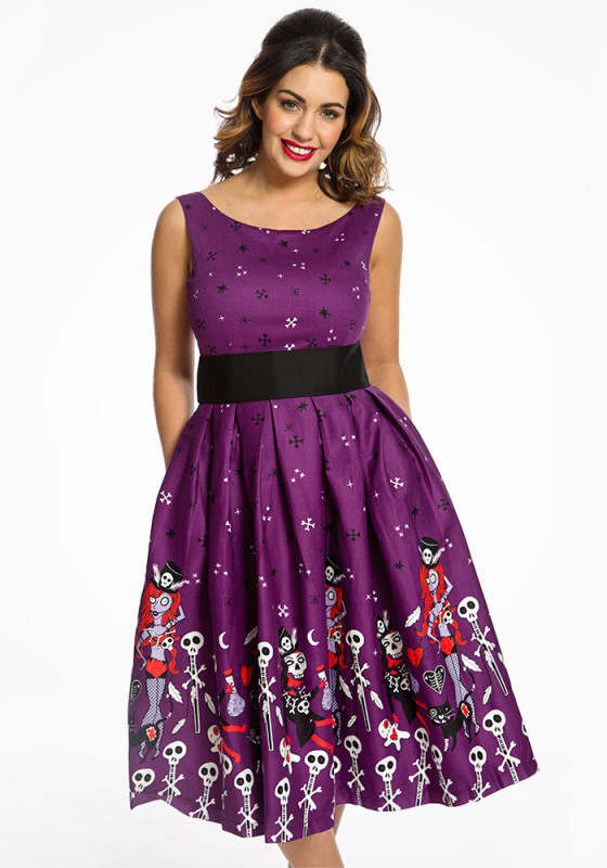 lindy bop purple dress