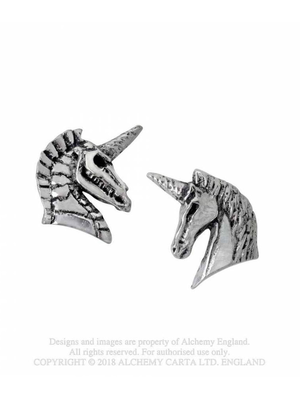 Alchemy Gothic Unicorn Stud Earrings Suicide Glam Australia