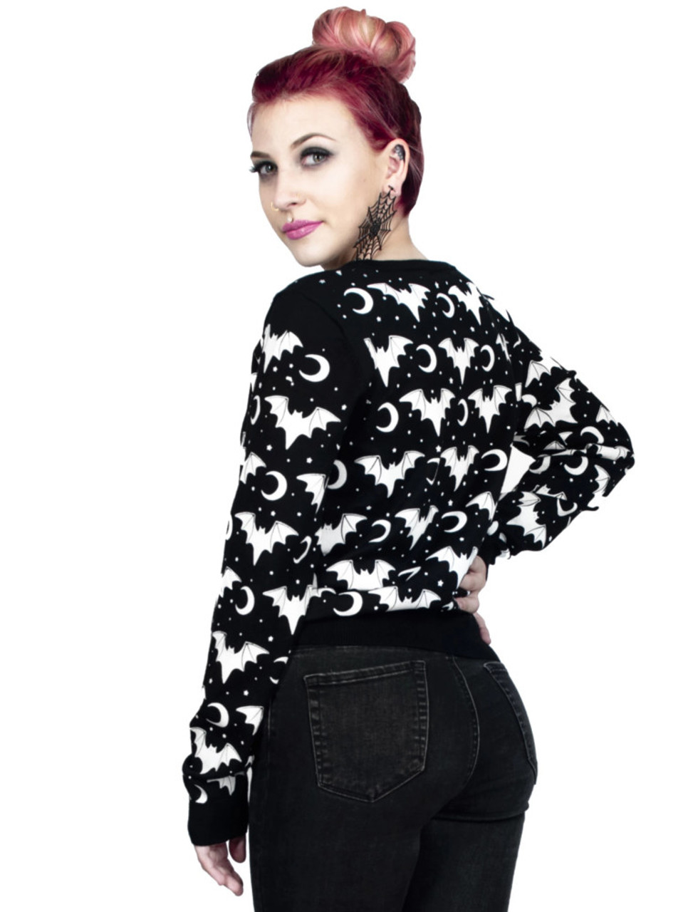 Too Fast Batty Bitch Bat Lady Pullover Sweater - Suicide Glam Australia