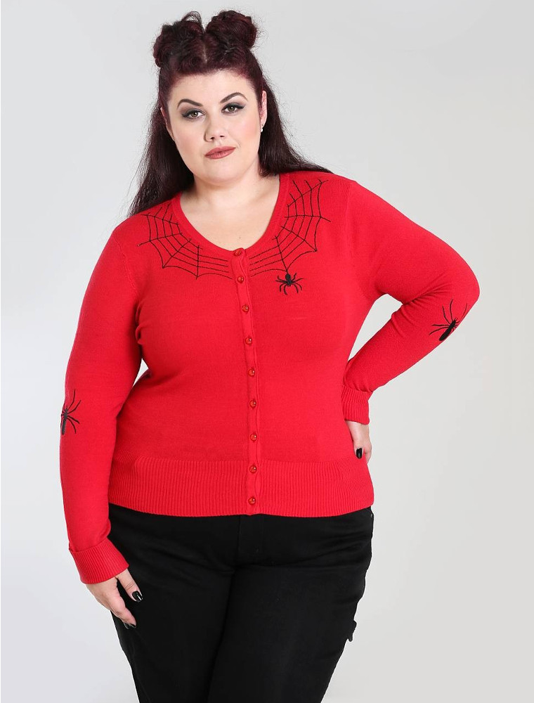 Hell Bunny Spider Cardigan: Redback 