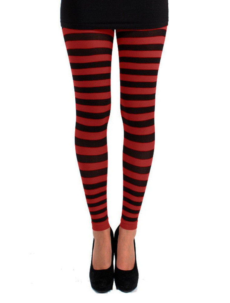 red footless tights