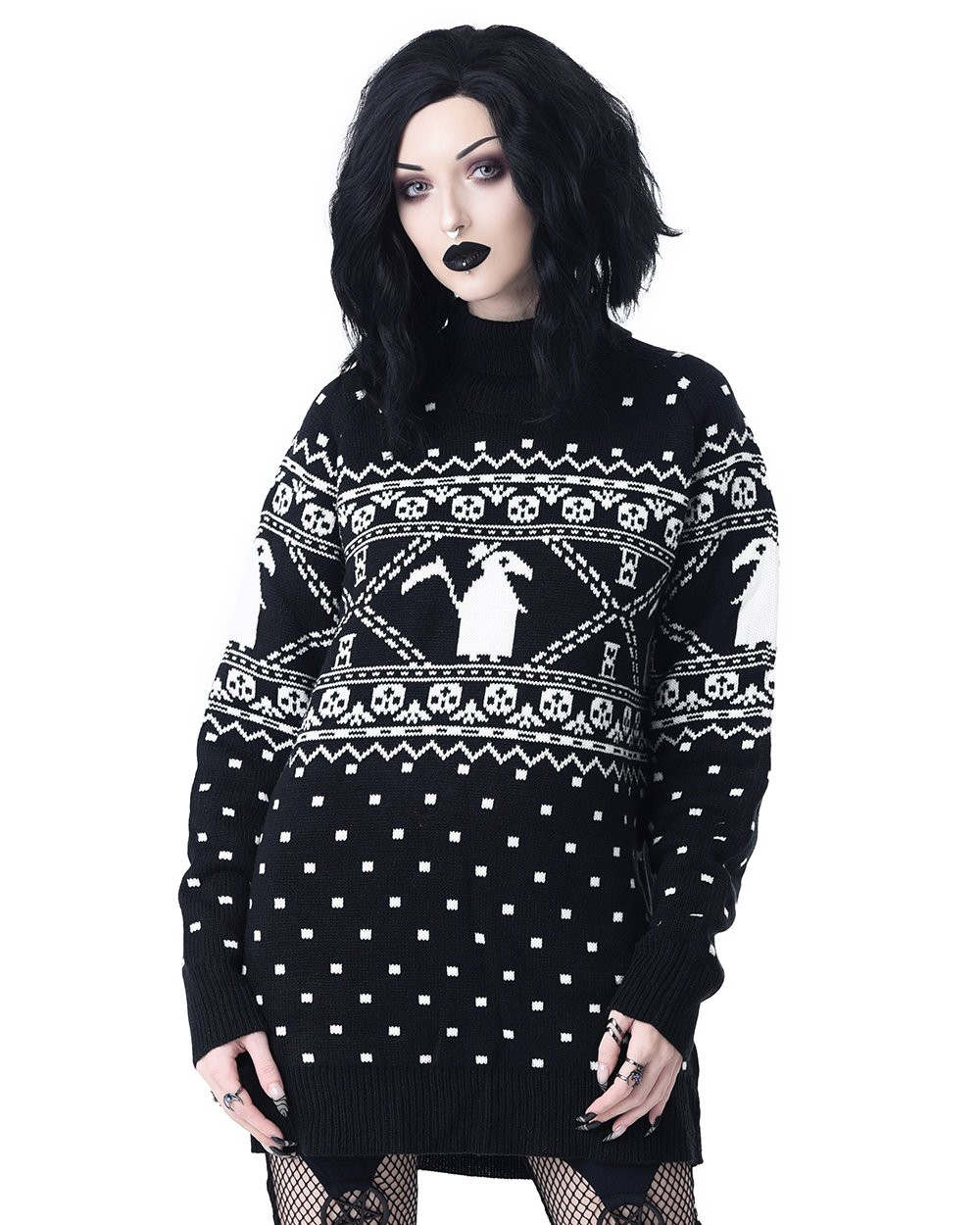 Wolf Plague Doctor Knitted Sweater 